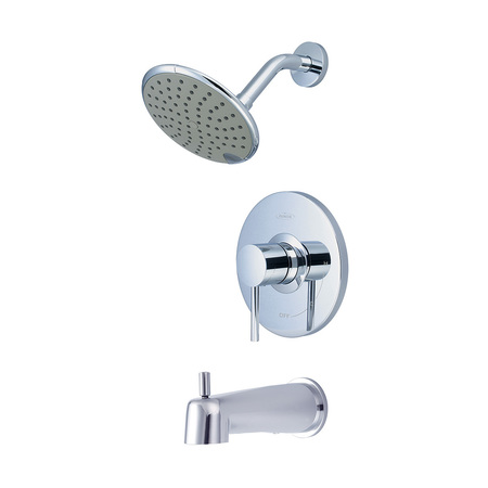 PIONEER FAUCETS Single Handle Tub and Shower Trim Set, Wallmount, Polished Chrome, Handle Style: Lever T-4MT131